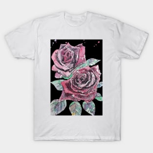 Red Rose Watercolor Painting T-Shirt